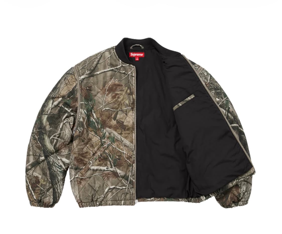 25fw 슈프림 퀄티드 리얼트리 봄버 새상품 L 상품이미지6