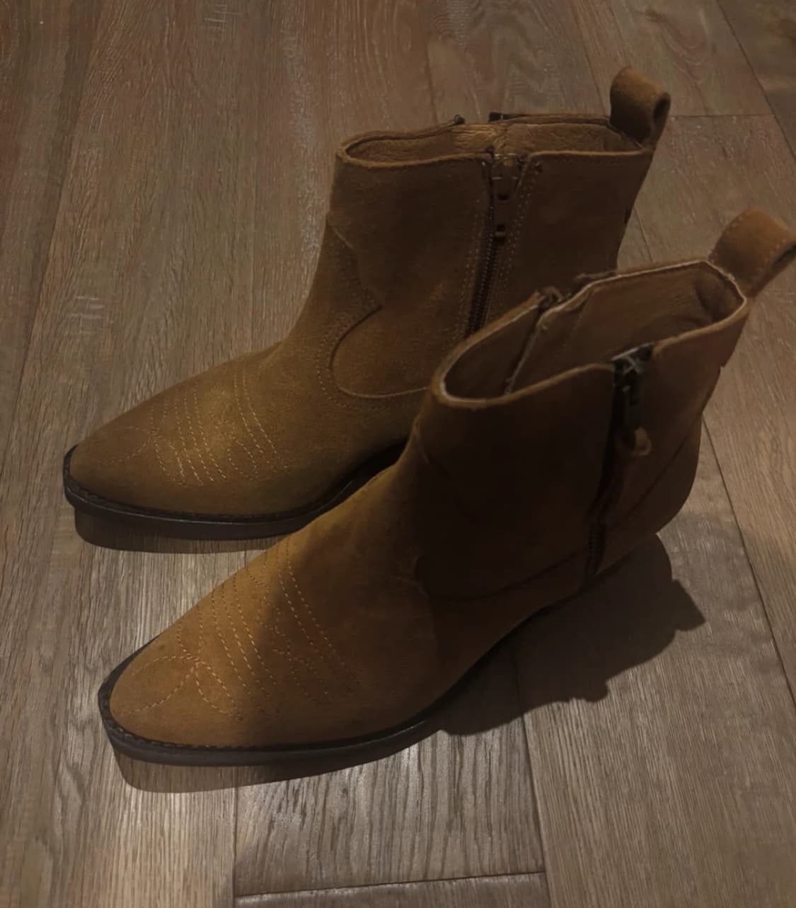 웨스턴부츠 앵클부츠 스웨이드 245 카멜 상품이미지1