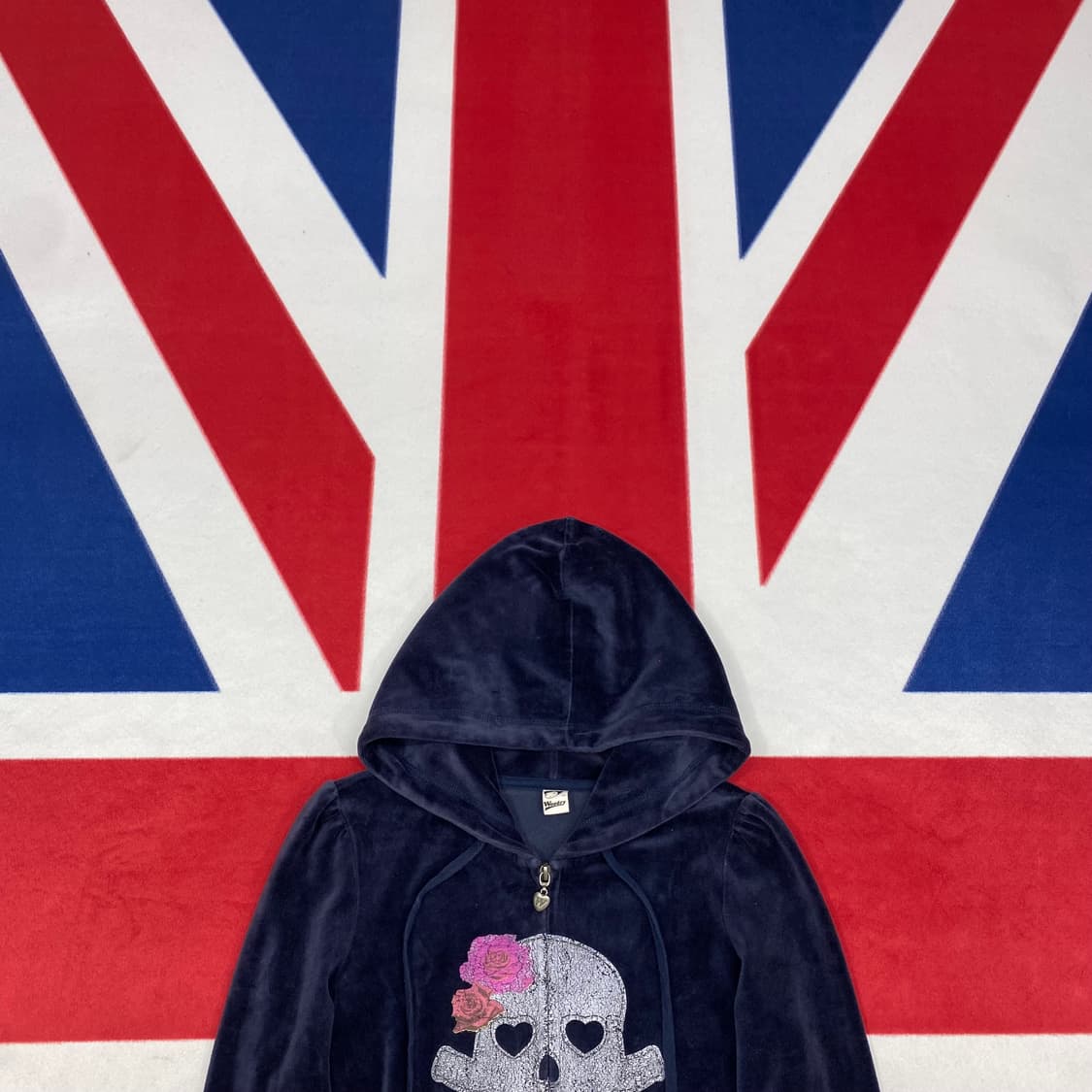 빈티지 벨벳 후드집업 실측 여성 44  상품이미지2