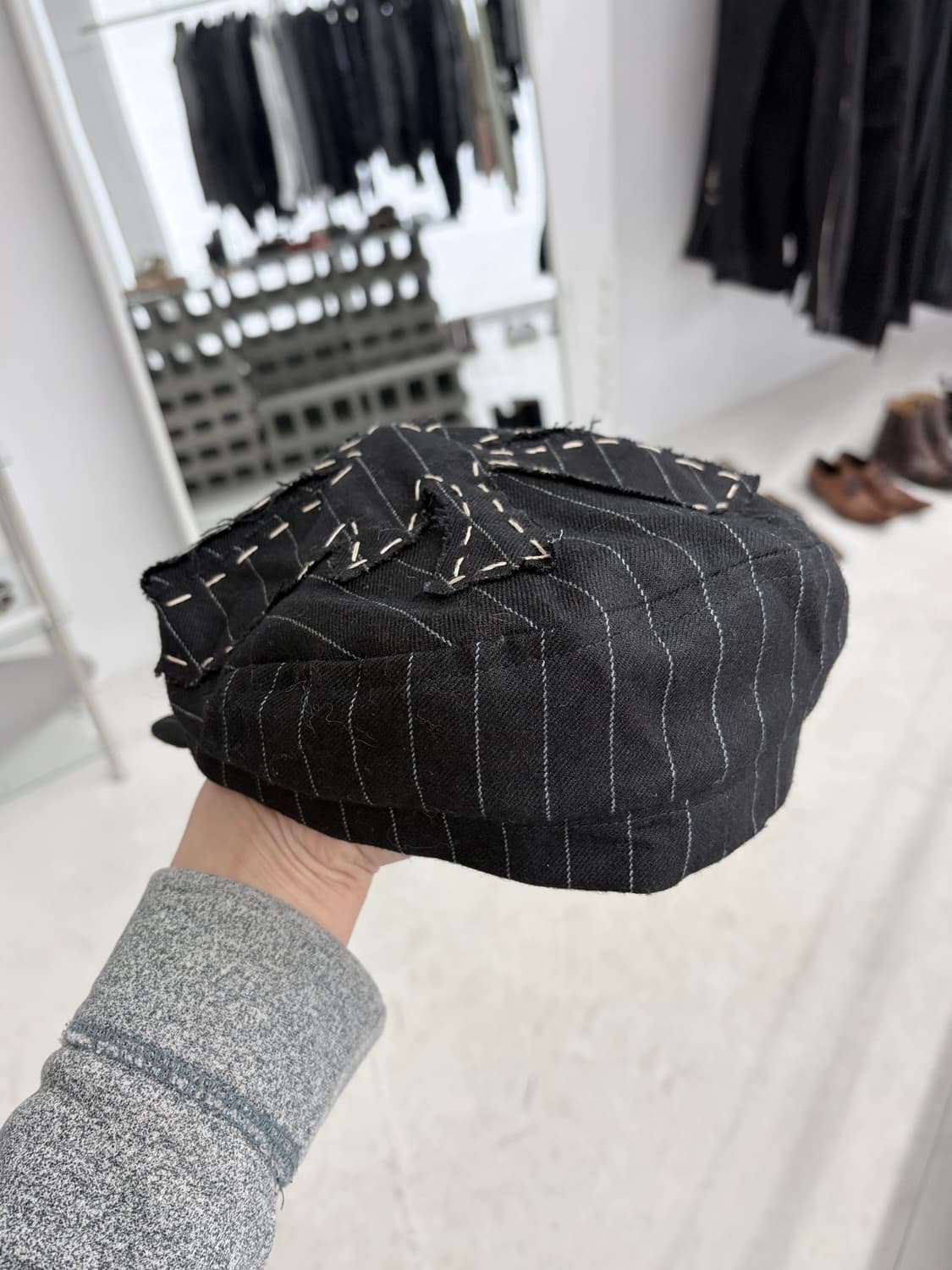 스티칭 패널 울 캡 상품이미지2