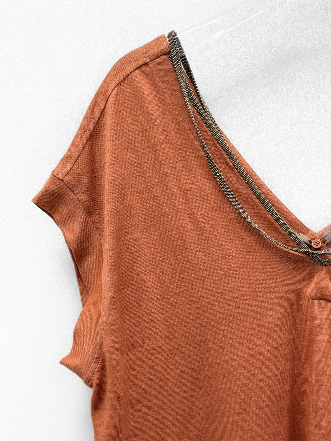 브루넬로 쿠치넬리 모닐리 체인 린넨 실크 탑 상품이미지4