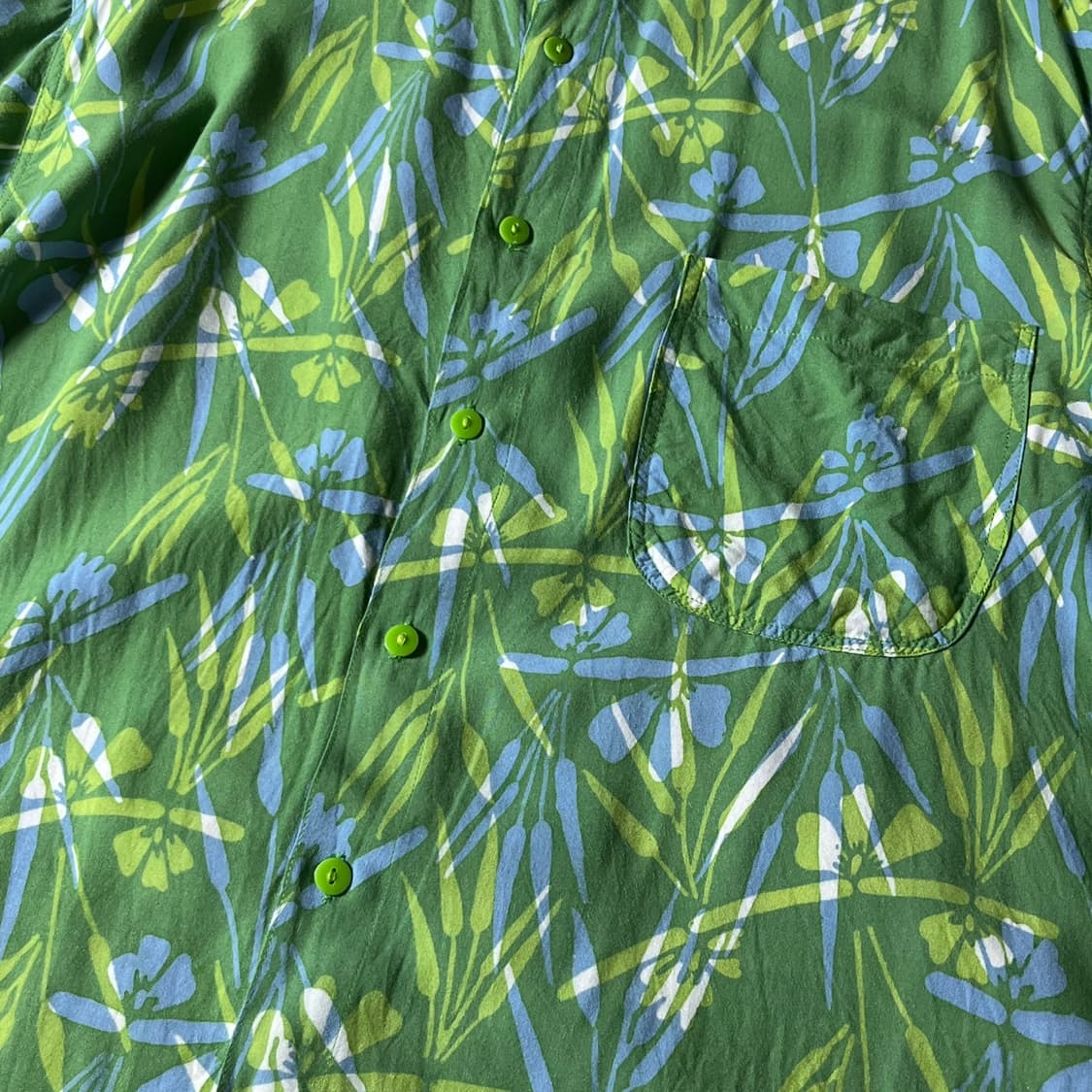 [XL]블루진저 플라워 패턴 레이온 하와이안 셔츠 상품이미지4