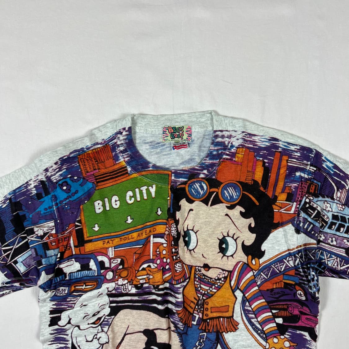 90‘s 베티붑 베티부프 betty boop 카툰 올프린트 반팔티 상품이미지2