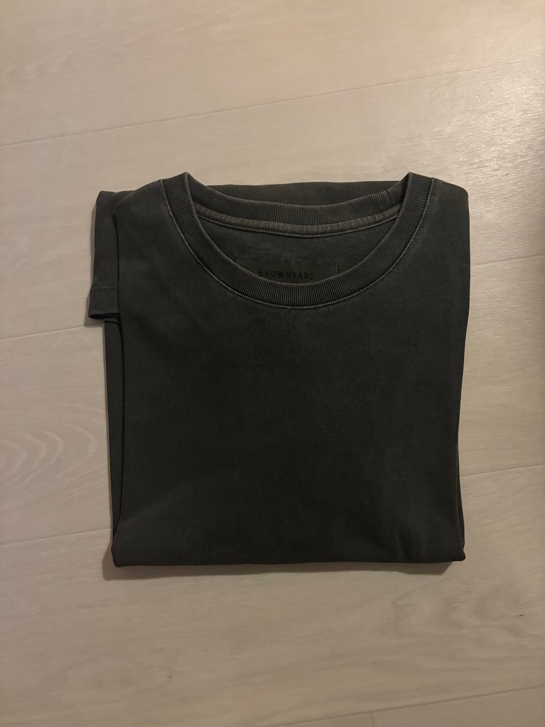 브라운야드 WASHED WAIST CUT T SHIRT 블랙 4 상품이미지2