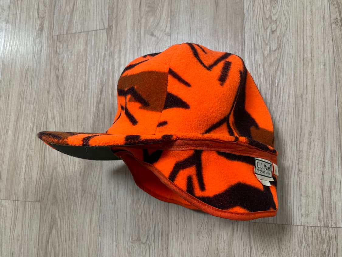 ~57) 70s 엘엘빈 오렌지카모 귀달이변형 울 볼캡(RRL&LVC&폴로 상품이미지3