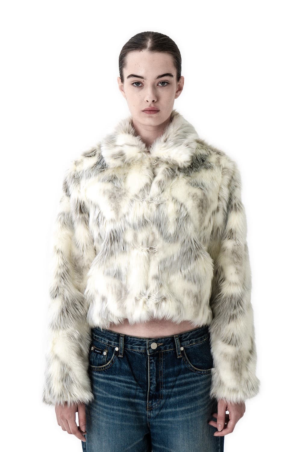 시너진 MIXED HAIRY FUR JACKET IVORY 상품이미지1