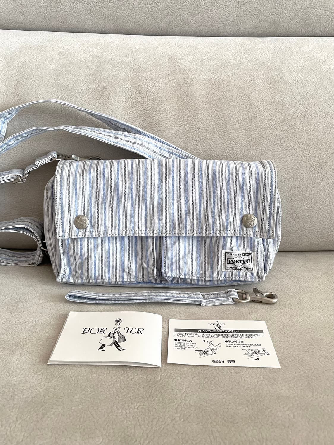 포터 70주년 2way 스트라이프 숄더백 크로스백 상품이미지2
