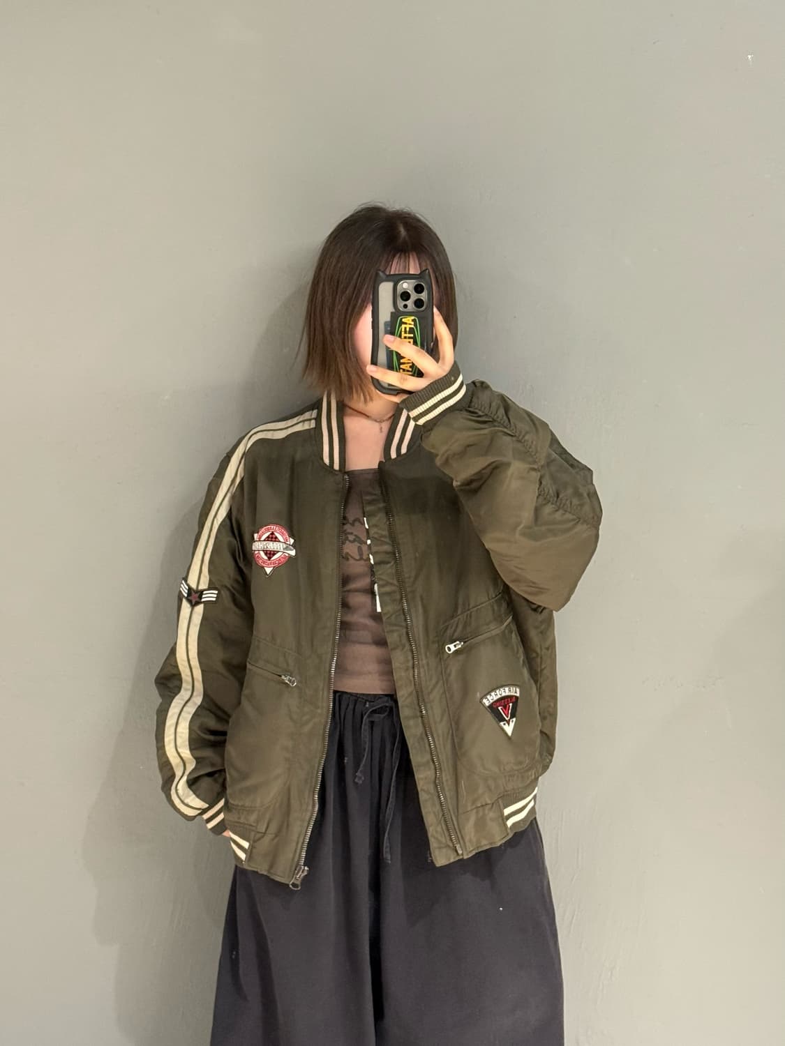 patch point line detail flight jumper 상품이미지2