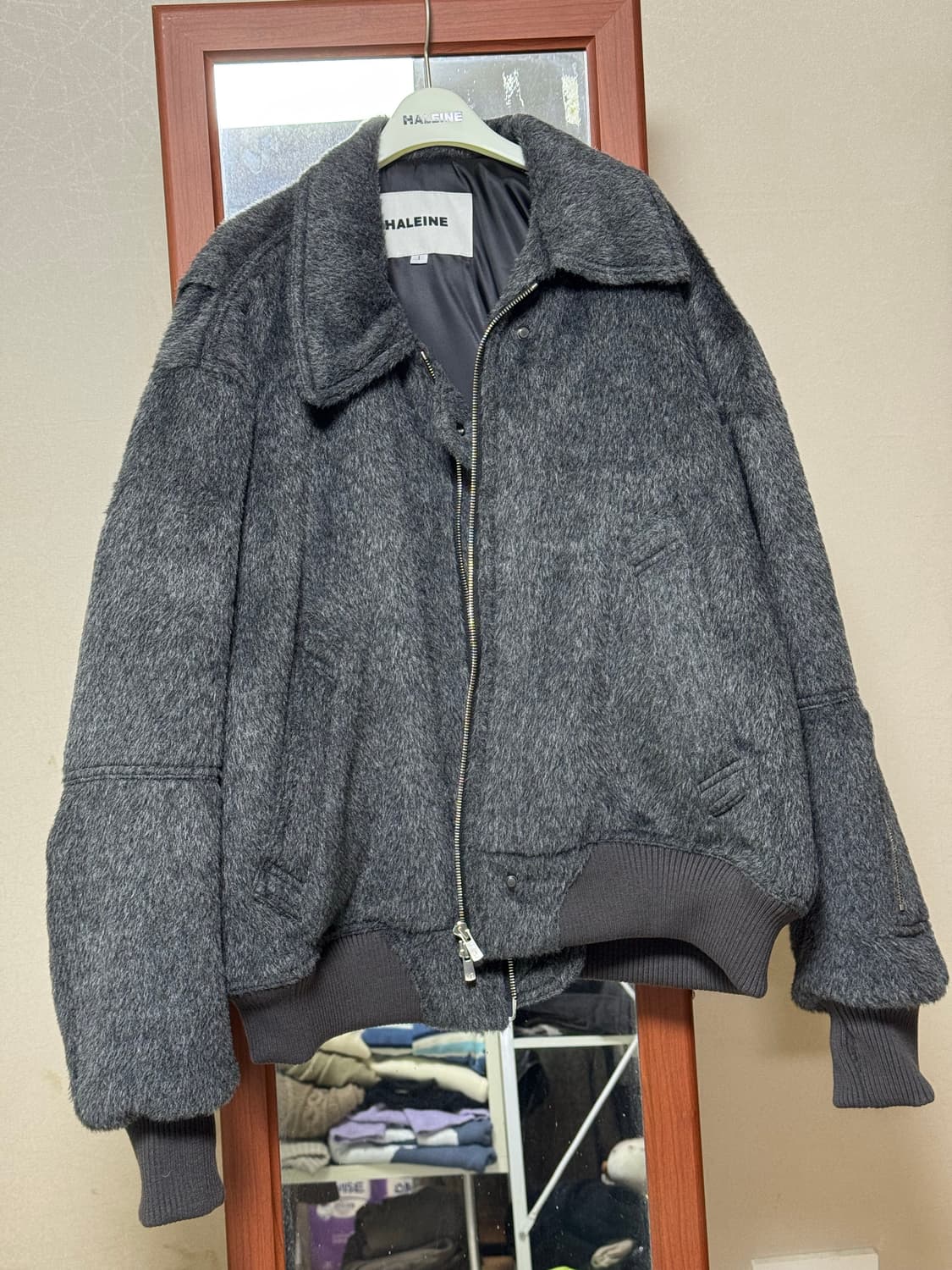 [1] 알렌느 3D 모헤어 블루종 그레이 상품이미지2