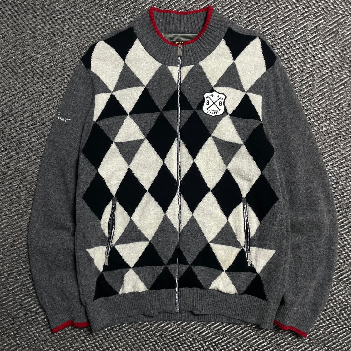 루이 까스텔 아가일 체크 패턴 니트 집업o 5241 상품이미지1