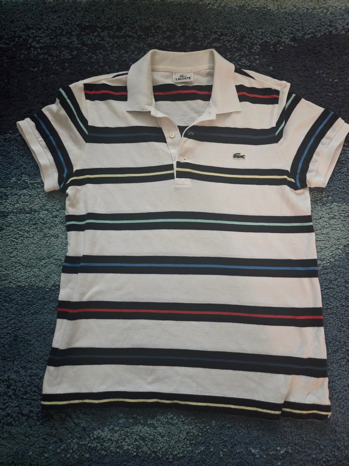 택포)라코스테 컬러 스트라이프  카라 반팔티  상품이미지1