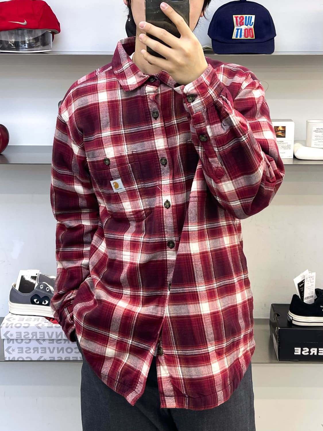 칼하트 러그드 플렉스 플란넬 체크 셔츠 상품이미지1