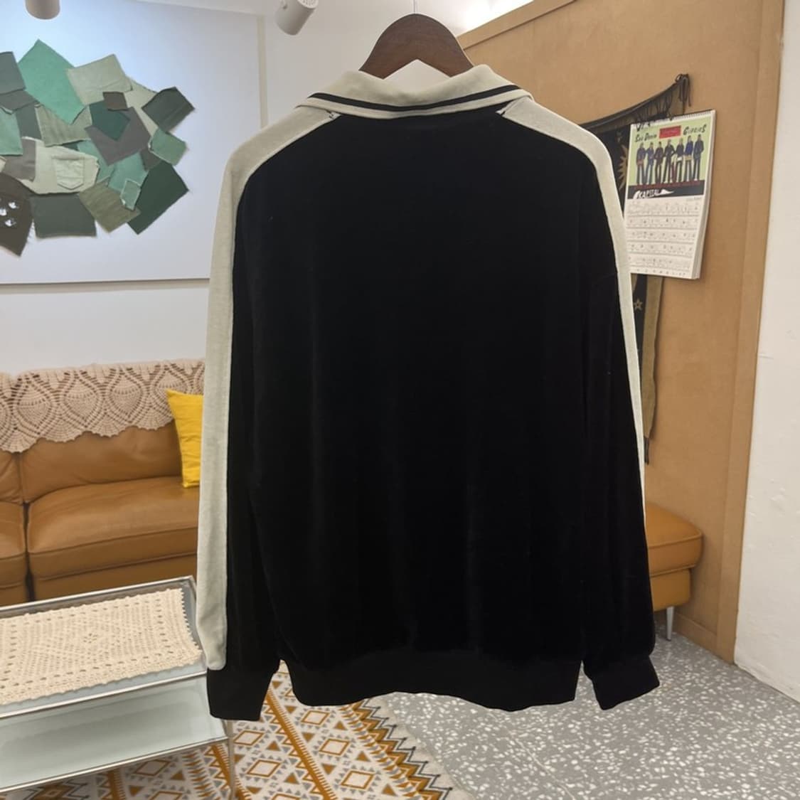 코드그라피 스트릿 펑크 벨벳 벨루어 카라 맨투맨 M C10821 상품이미지4