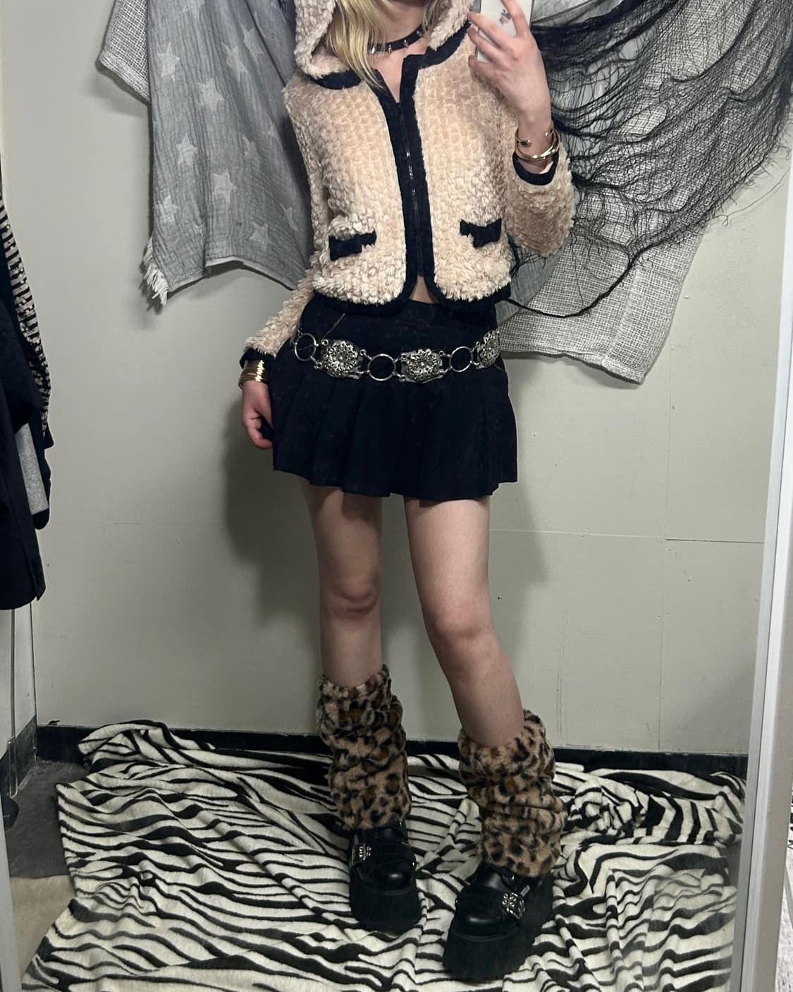 Anna Sui dolly girl fur zip hooded jacke 상품이미지2