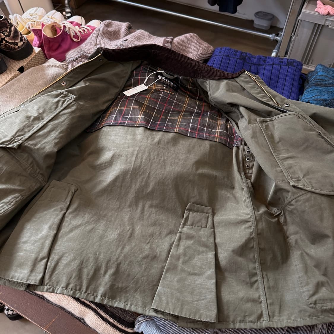 바버 25SS 오버 사이즈 논왁스 피치드 비데일 재킷 세이지 상품이미지7