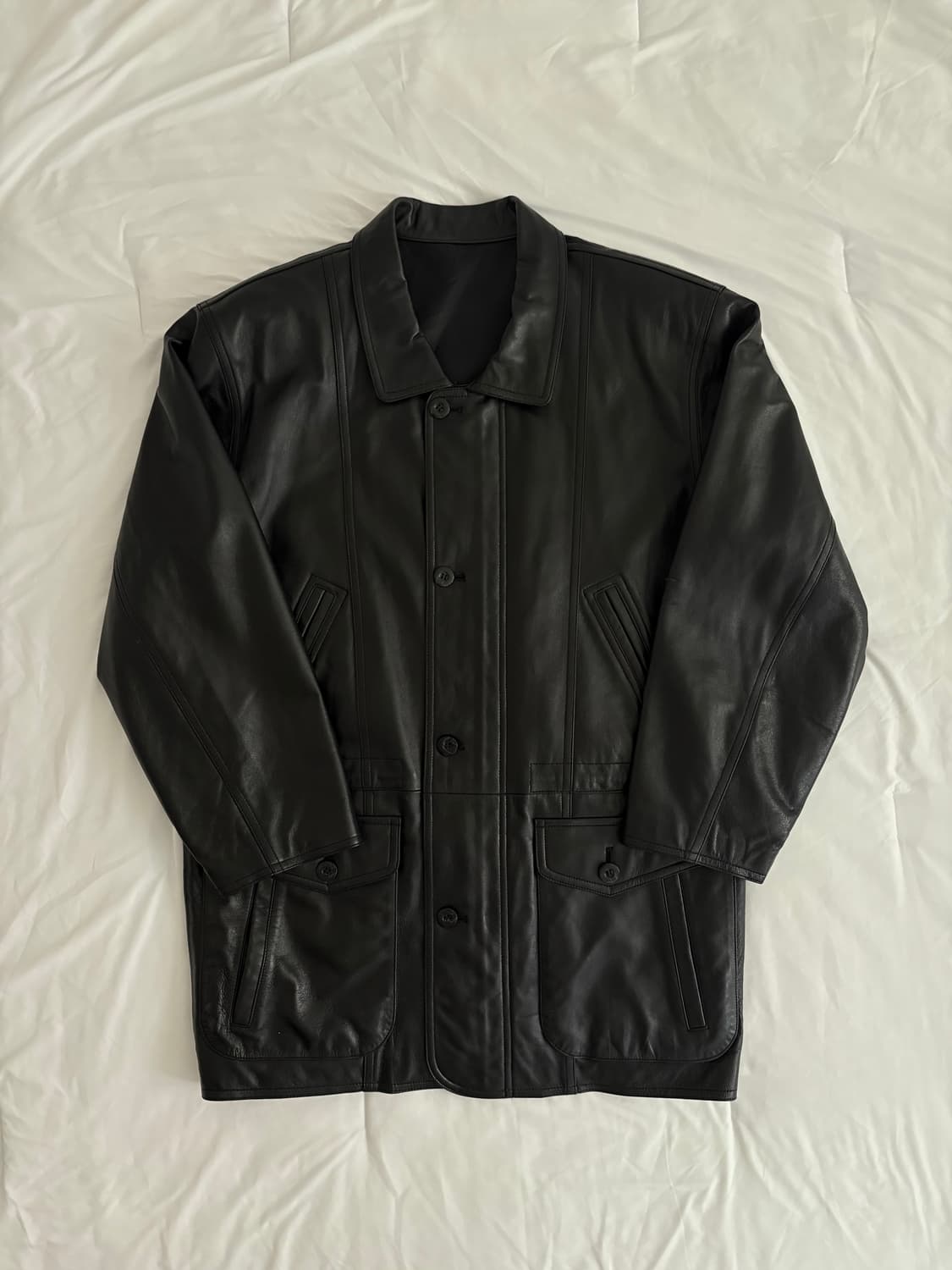 leather car coat 레더 카코트 상품이미지1