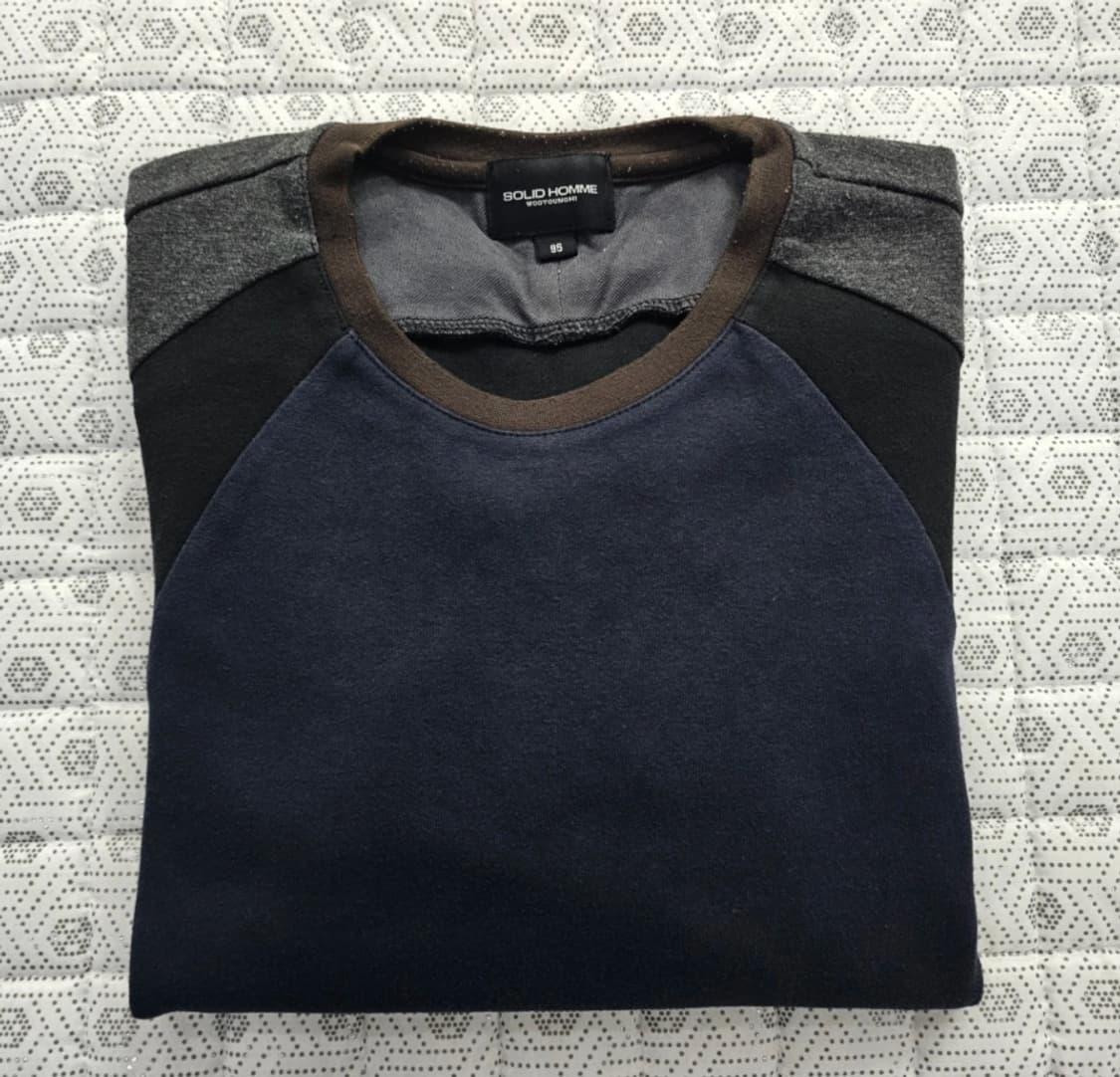 솔리드 옴므 우영미 배색 맨투맨 95 상품이미지8