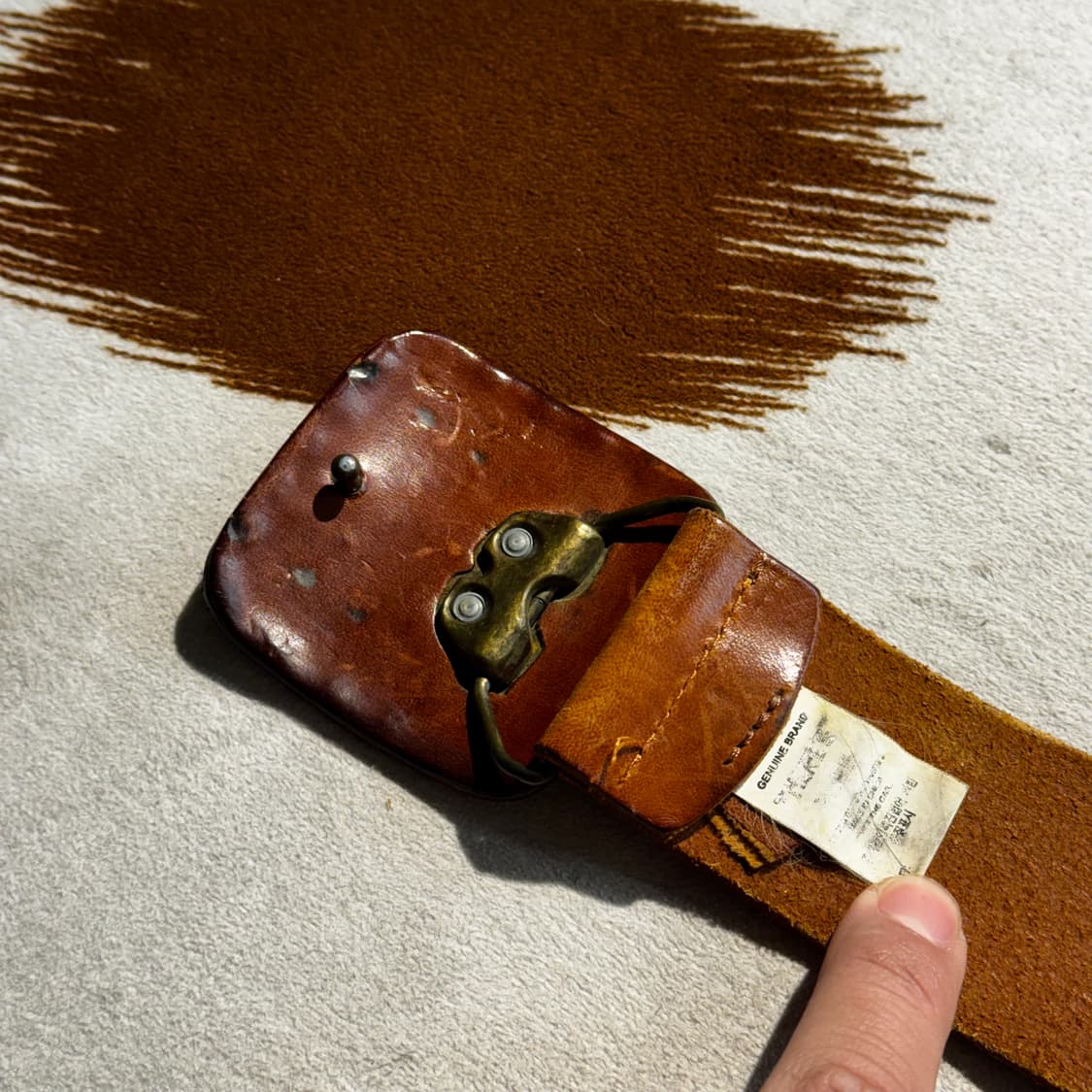 소가죽 스터드 웨스턴 벨트 브라운 (OS) 카우하이드 상품이미지4