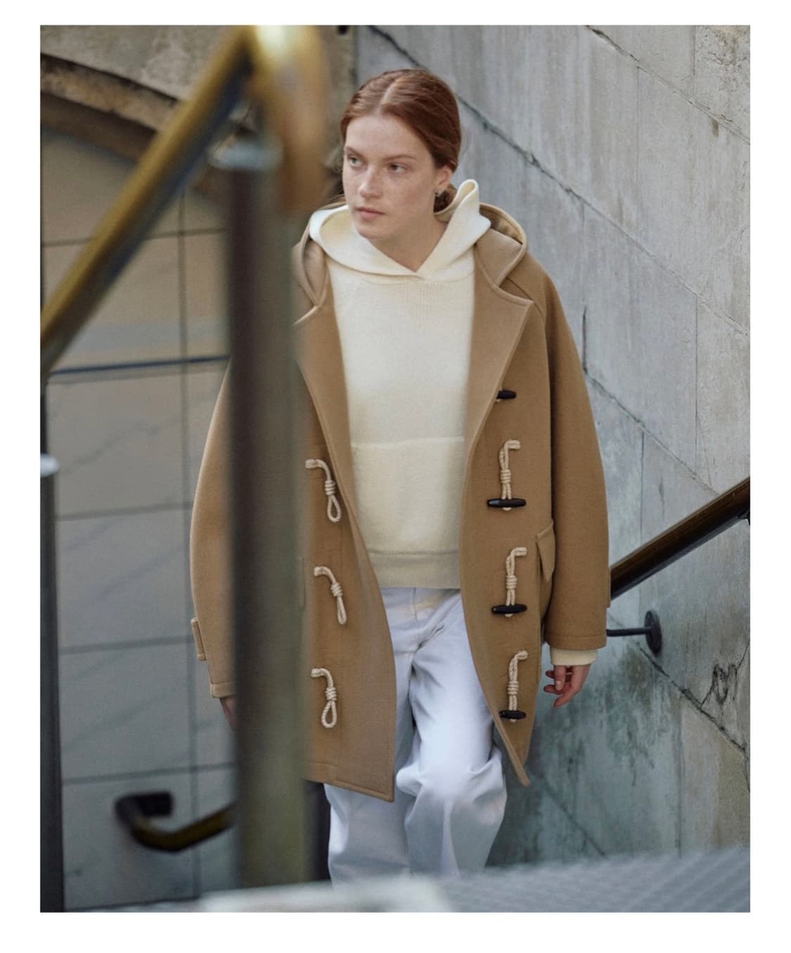 소치이 후드 더플 코트 베이지 상품이미지1