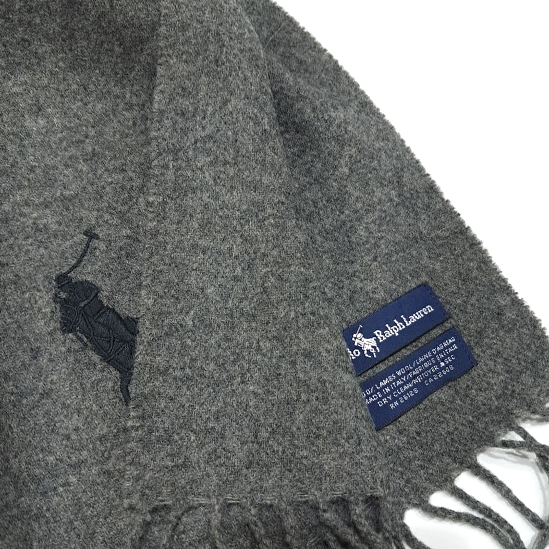 MX554 폴로 90s 이태리판 램스울 그레이 머플러 목도리 상품이미지6