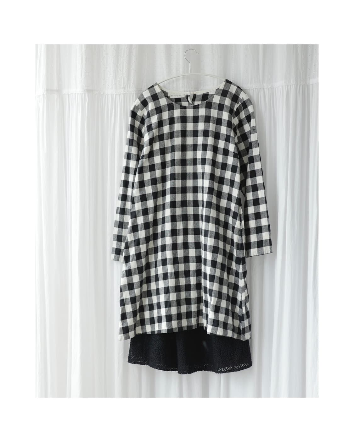 Crosstalk club check one-piece 상품이미지1