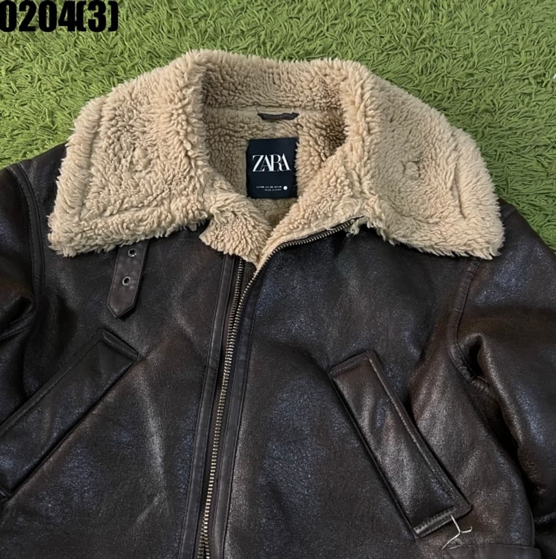 자라 무스탕 레더 자켓 상품이미지2