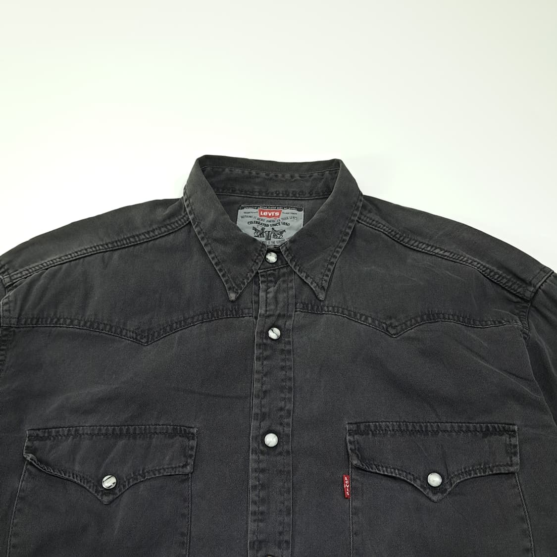 CL699 L 리바이스 90s 튀니지판 60566  웨스턴 흑청 셔츠  상품이미지2