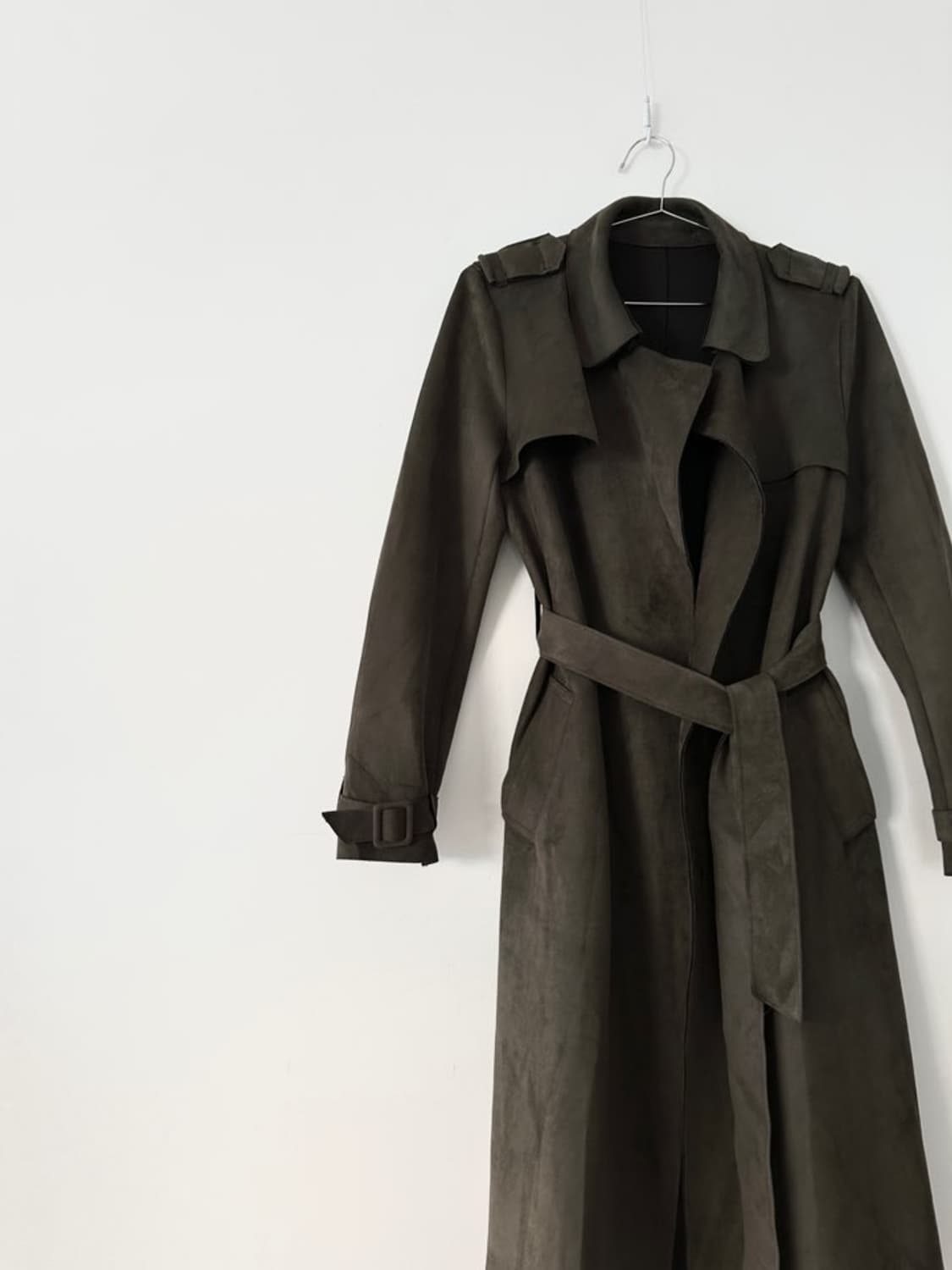 Suede strap open jacket / khaki 상품이미지2