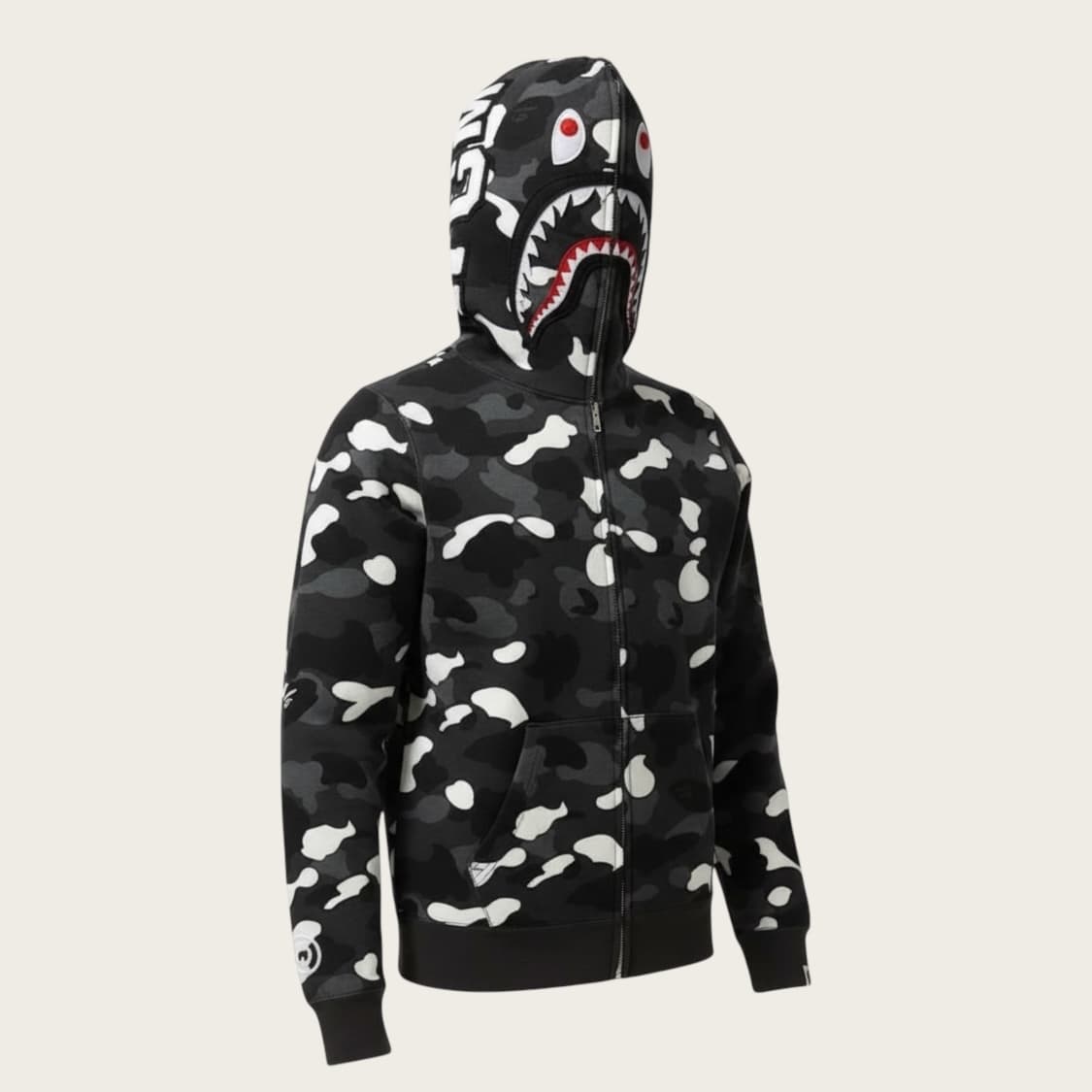 L/ 베이프 시티카모 샤크 후드 풀집업 상품이미지1