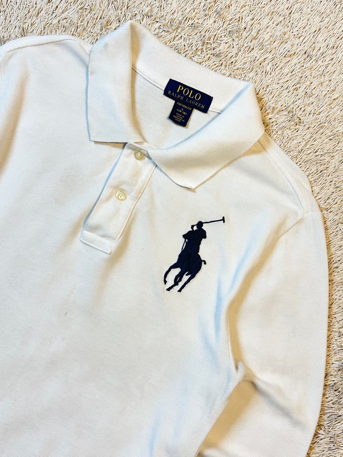 폴로 랄프로렌 신형 빅포니 로고 PK 긴팔 카라티 화이트 상품이미지2