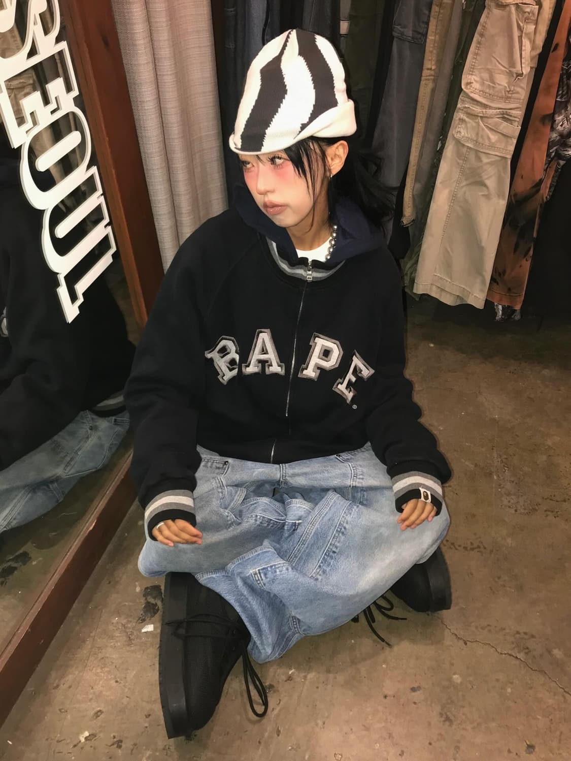 Bape Embroidery Logo Two-way Varsity Jk 상품이미지3