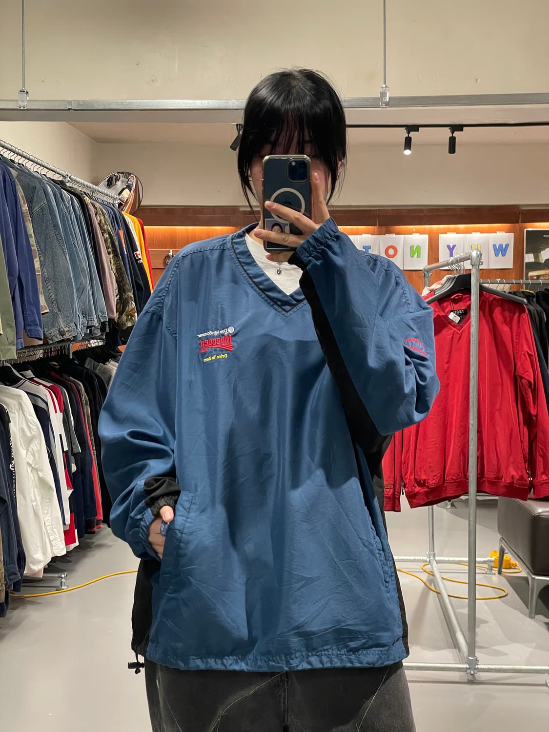 빈티지 바람막이 웜업(빈티지블루)   상품이미지1