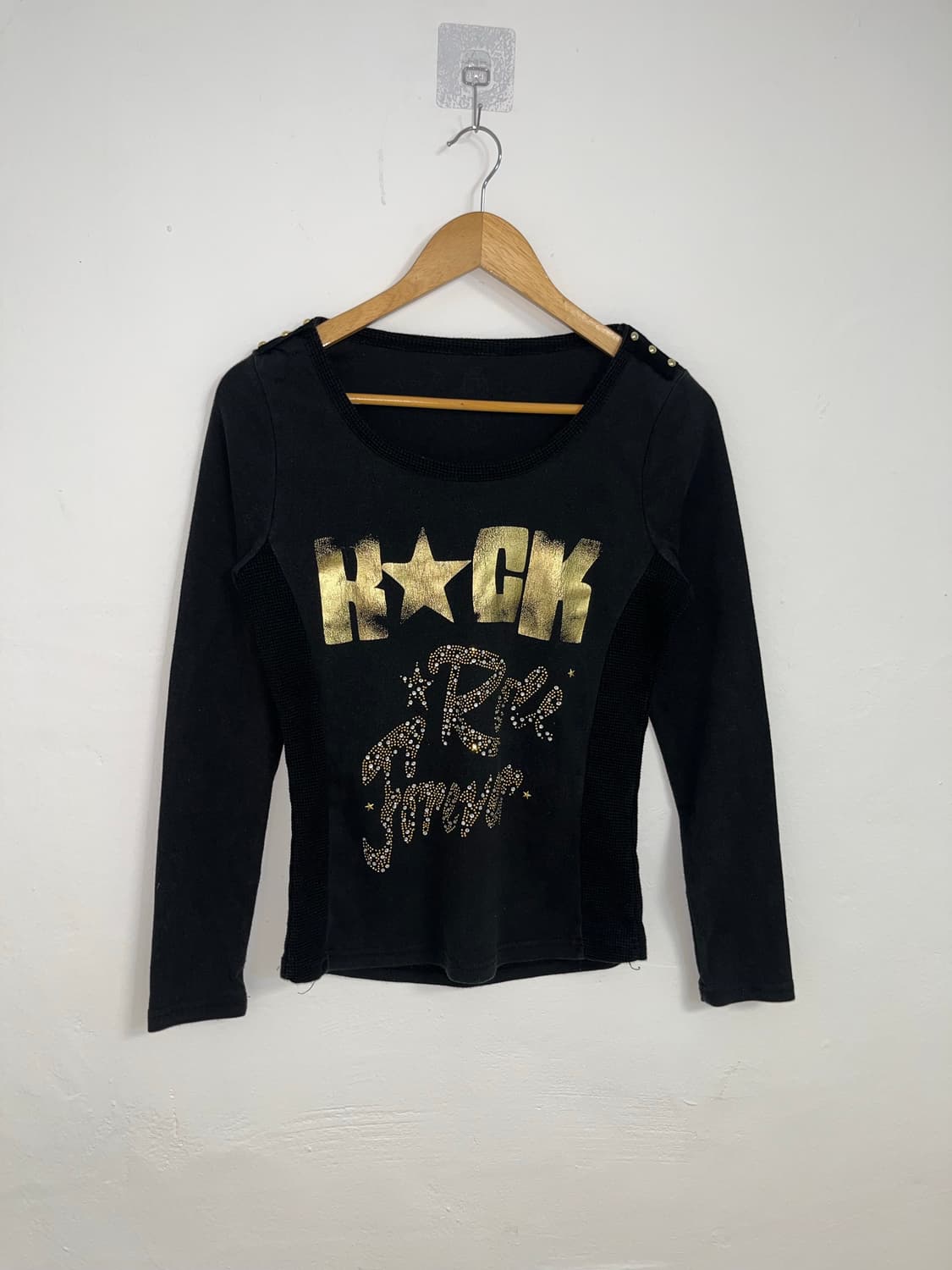 락 펑크 골드 래터링 롱슬리브 상품이미지4