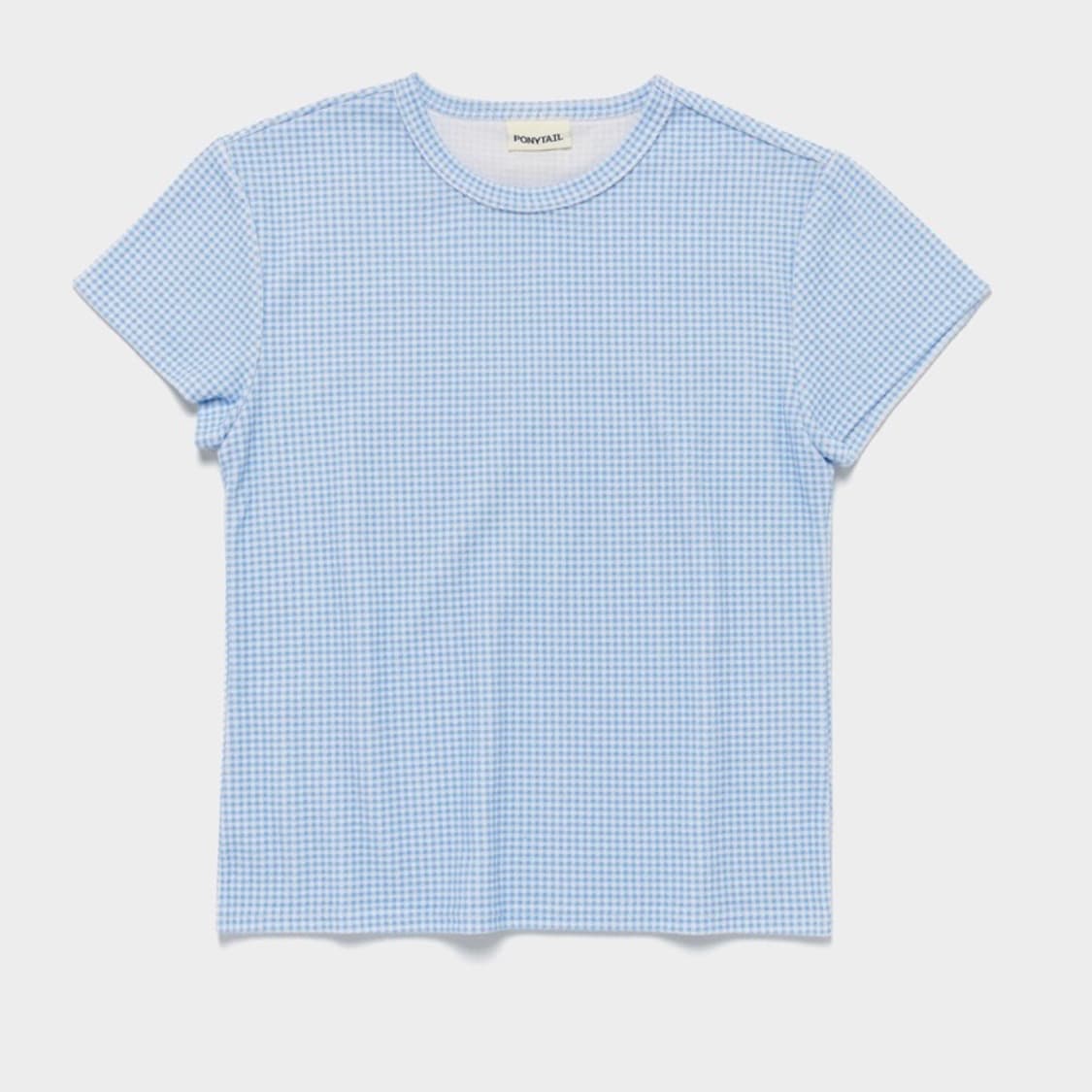 포니테일 lola 테리 체크 티셔츠 상품이미지1