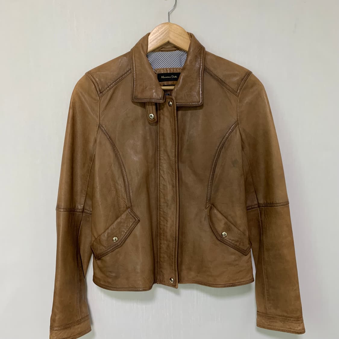 마시모두띠 리얼레더 양가죽 라이더 자켓 여성 S-M 빈티지 상품이미지2