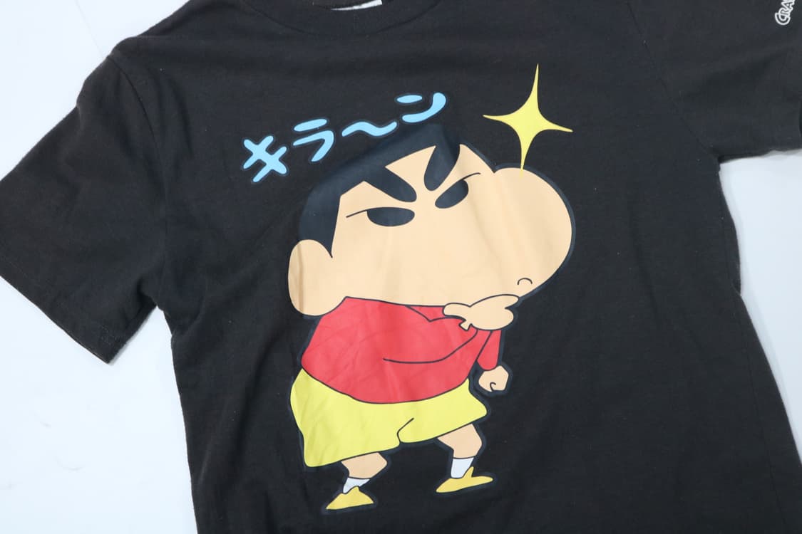 짱구는 못말려 빈티지 키라링 그래픽 블랙 반팔 티셔츠 (S-M) 상품이미지3