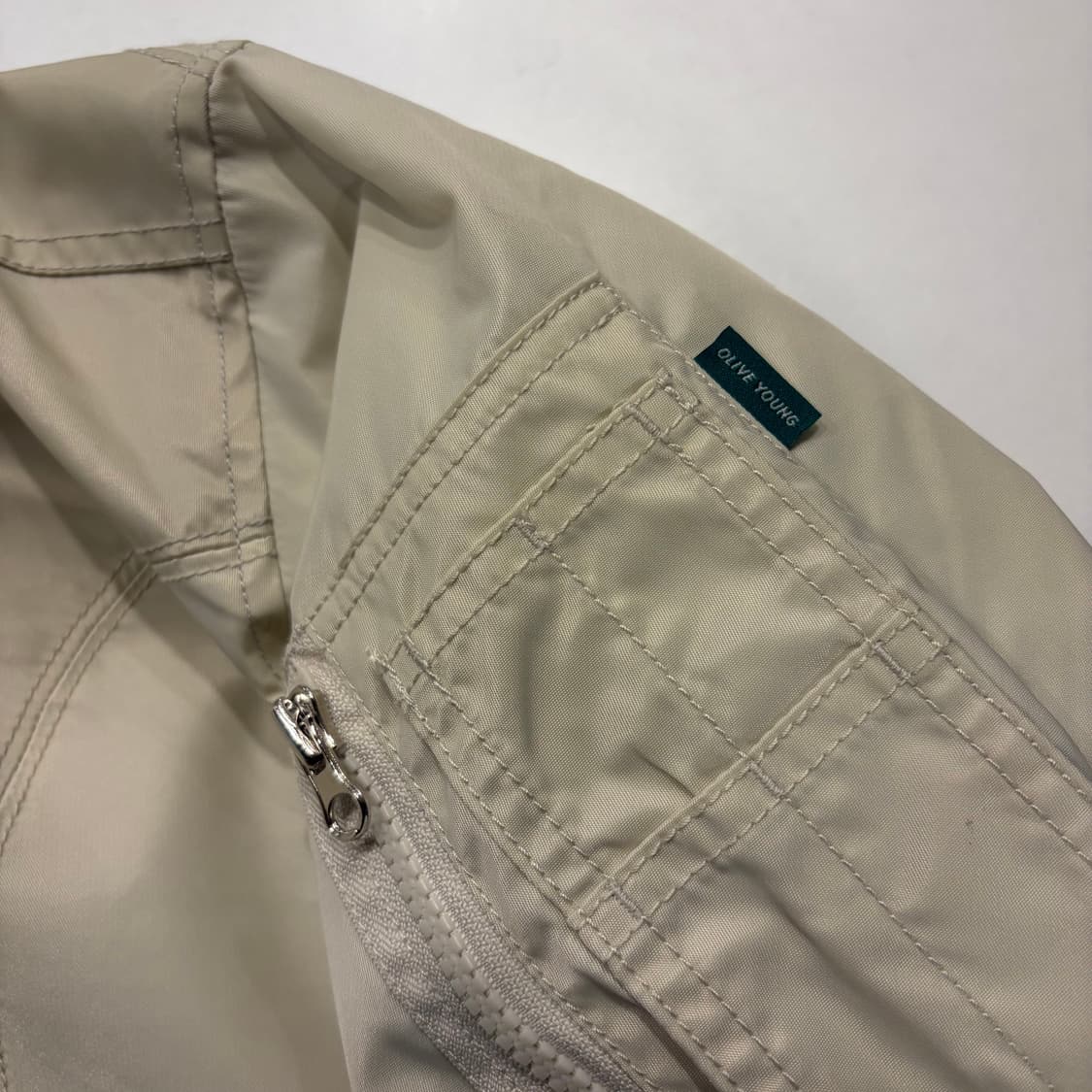 [M] 올리브영 베이지 마원 봄버 자켓 D199 상품이미지4