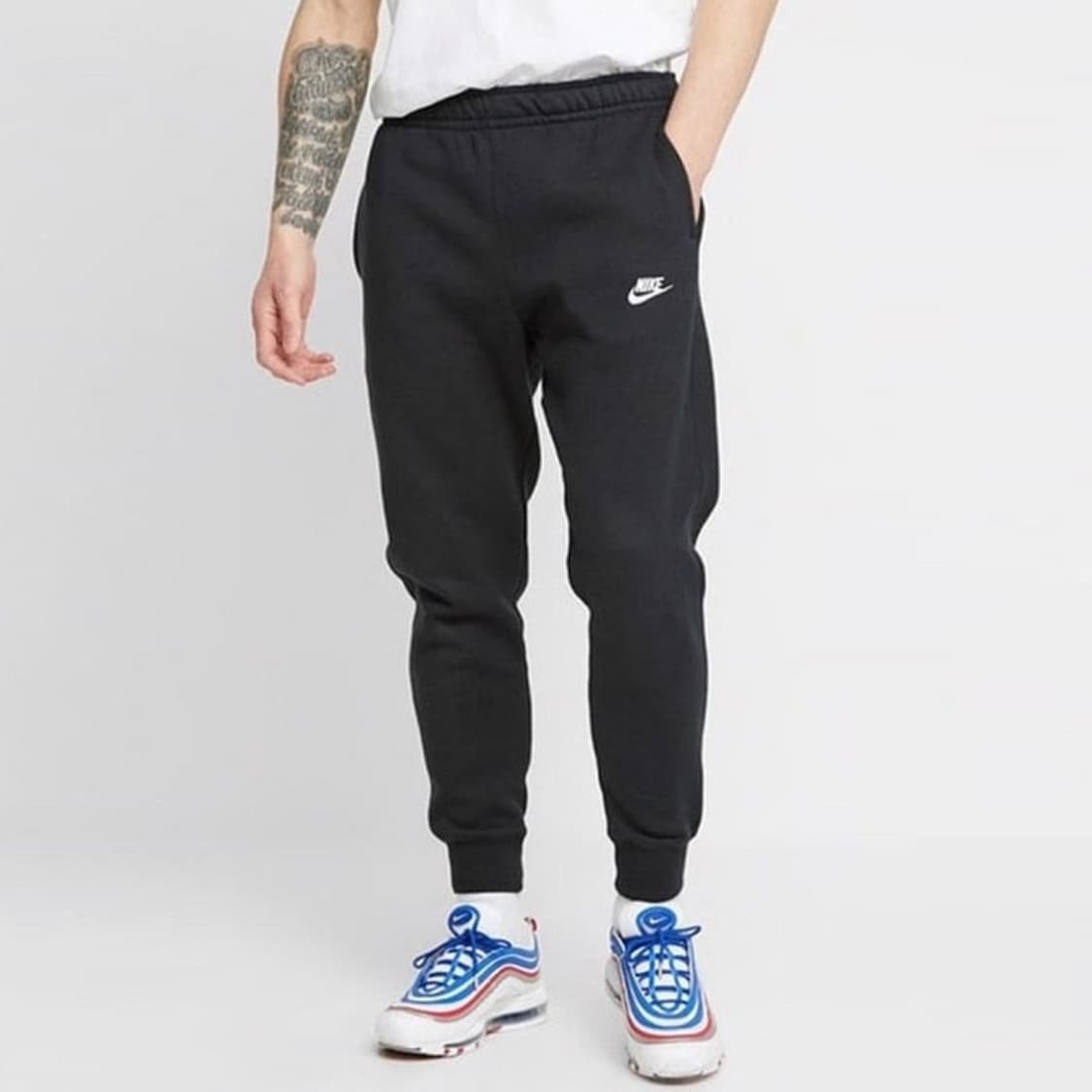 [L] Nike 나이키 기모 블랙 베이직 조거팬츠 상품이미지4