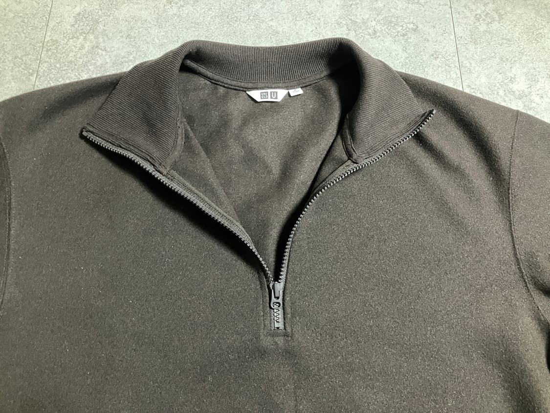 유니클로 브러시드 하프집 스웨트셔츠 (다크브라운, M) 상품이미지3