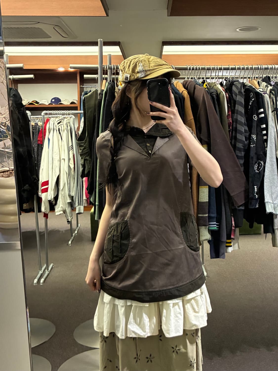 1)Japanese vintage 여성 레이어드 반팔 원피스 상품이미지1