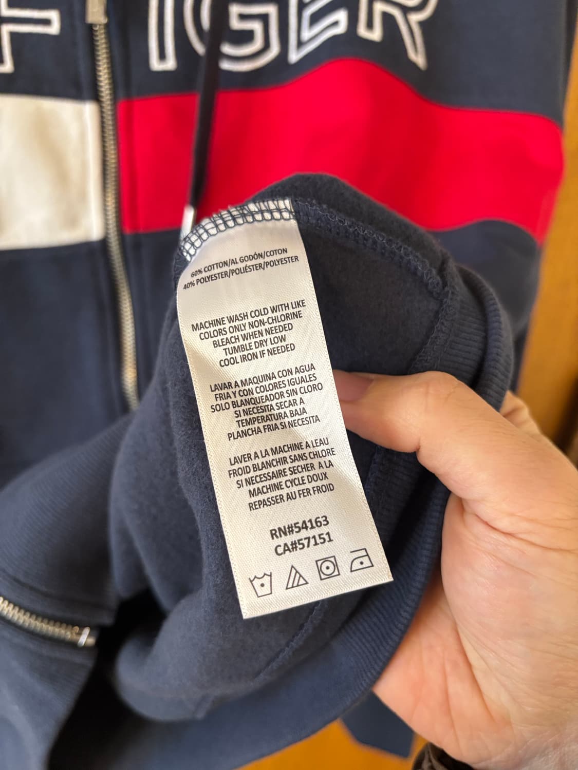 타미힐피거 네이비 풀집업 후드 L 상품이미지4