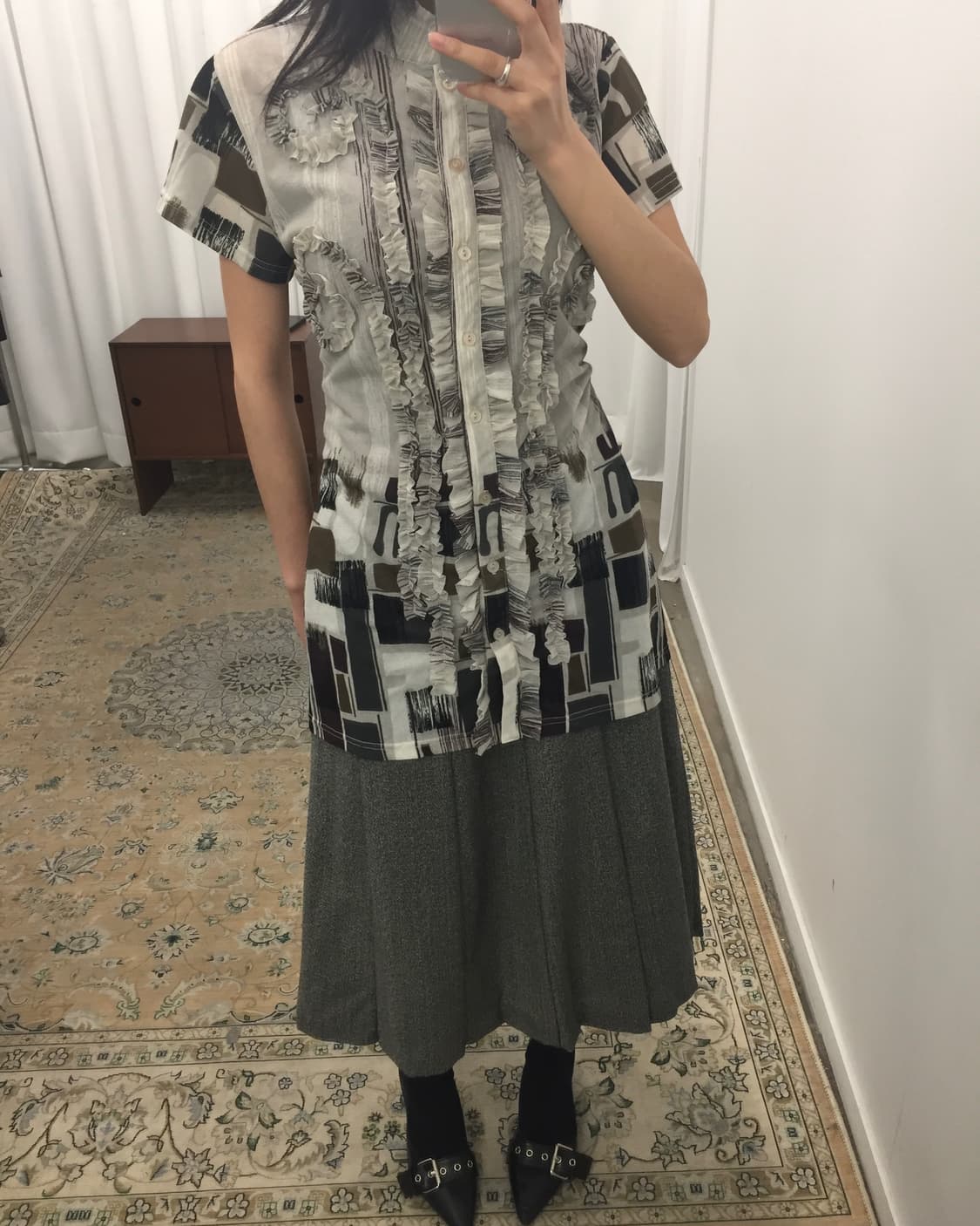 프릴 반팔 블라우스 상품이미지3