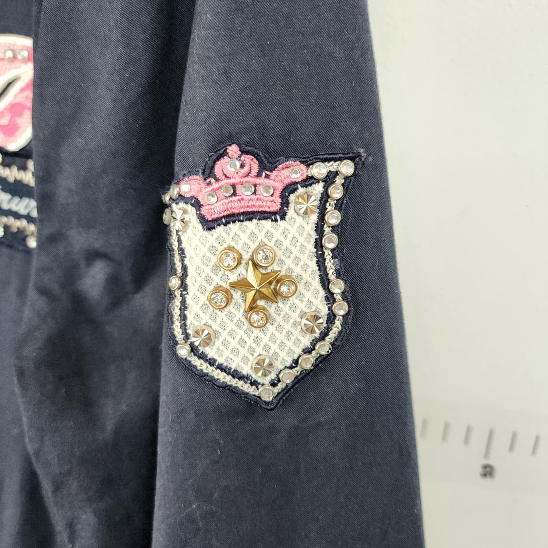 에고이스트 블랙 레이스 패치 장식 점퍼 상품이미지4