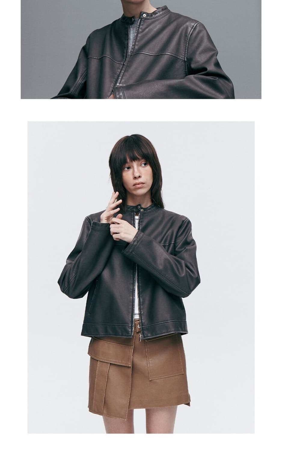 브플먼트 워싱비건레더자켓  상품이미지1