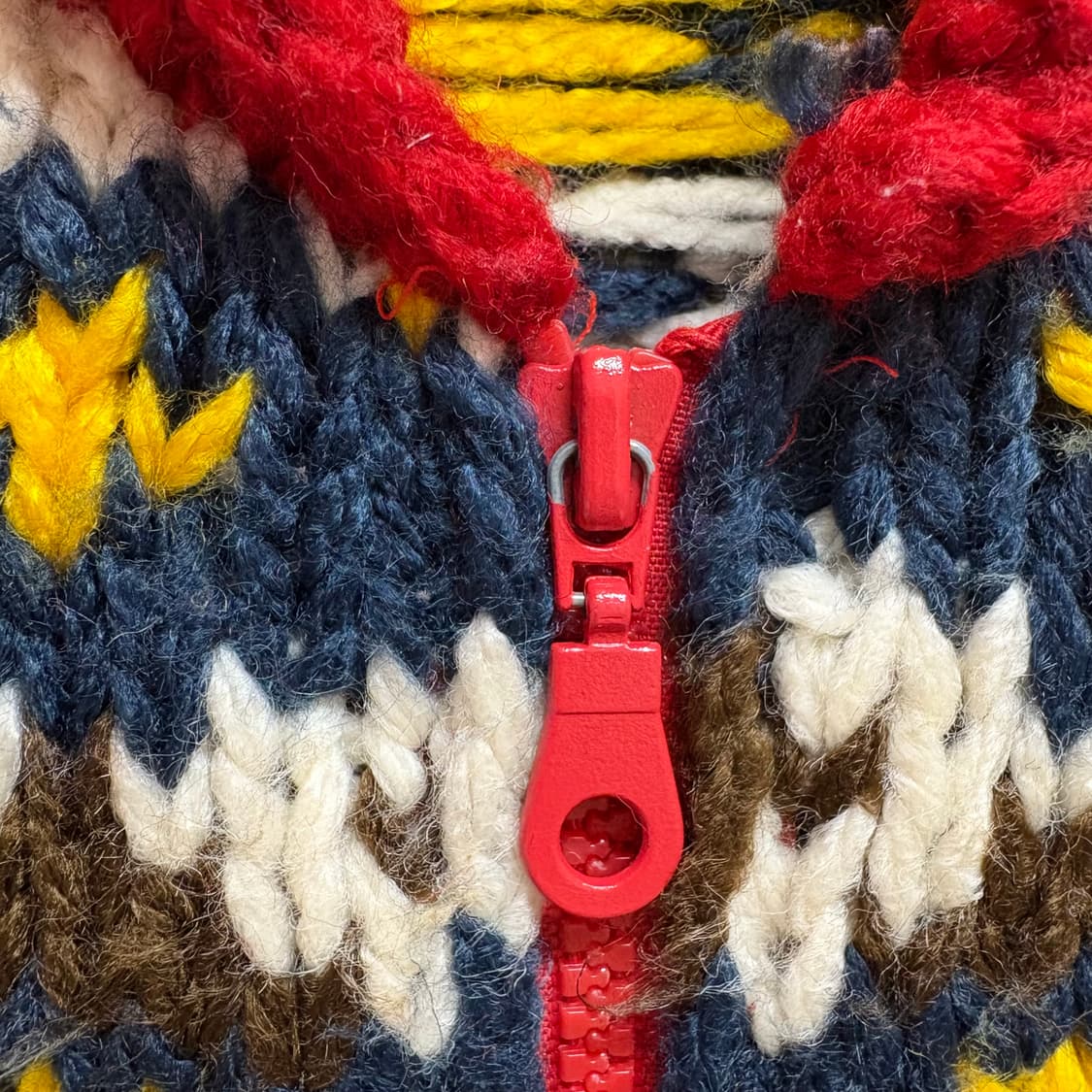 빈티지 레드 노르딕 눈꽃 니트 집업 (JPN) 상품이미지6