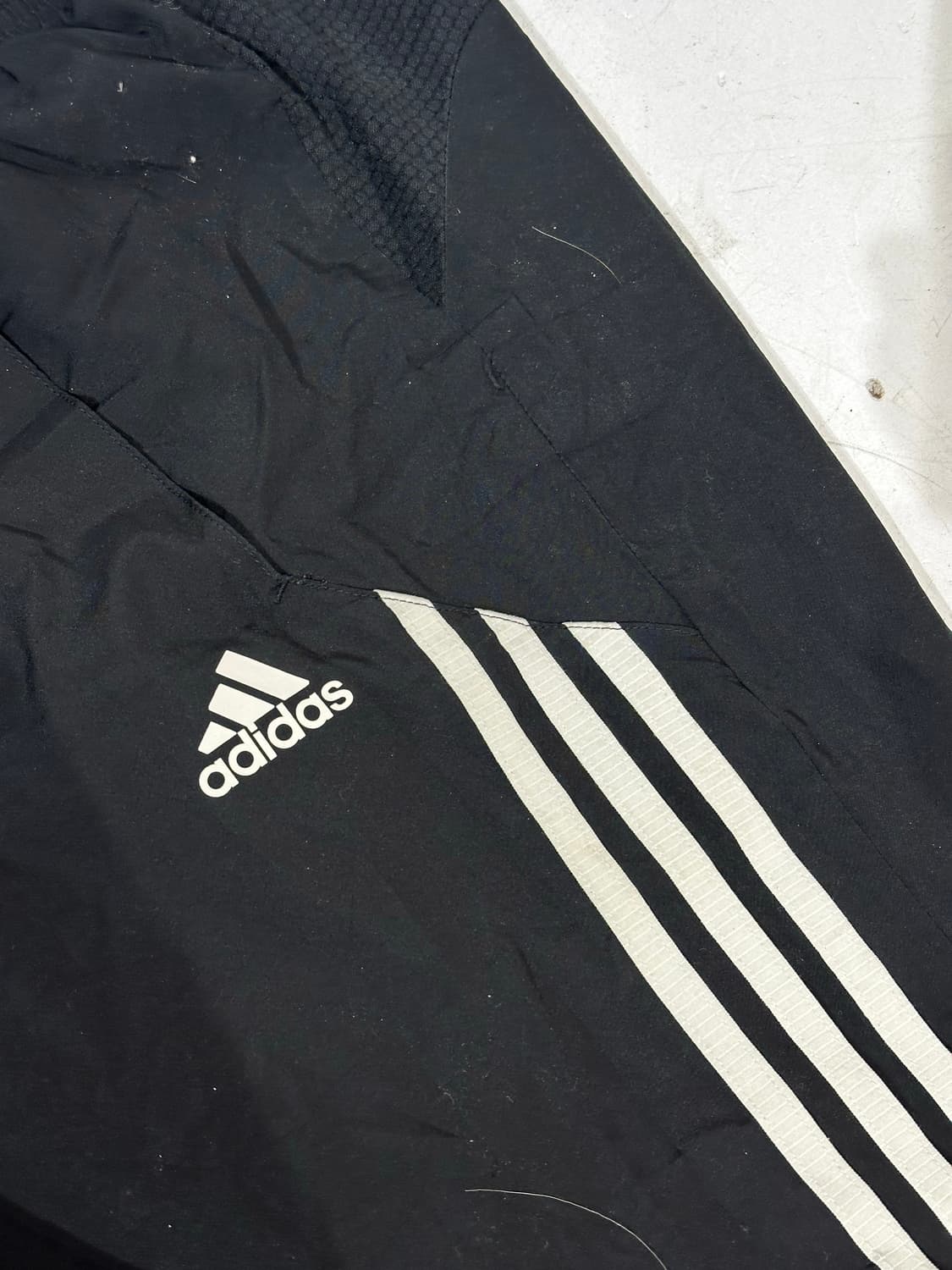 아디다스 블랙 와이드 화이트 삼선 스몰 로고 트랙 팬츠 M 상품이미지6