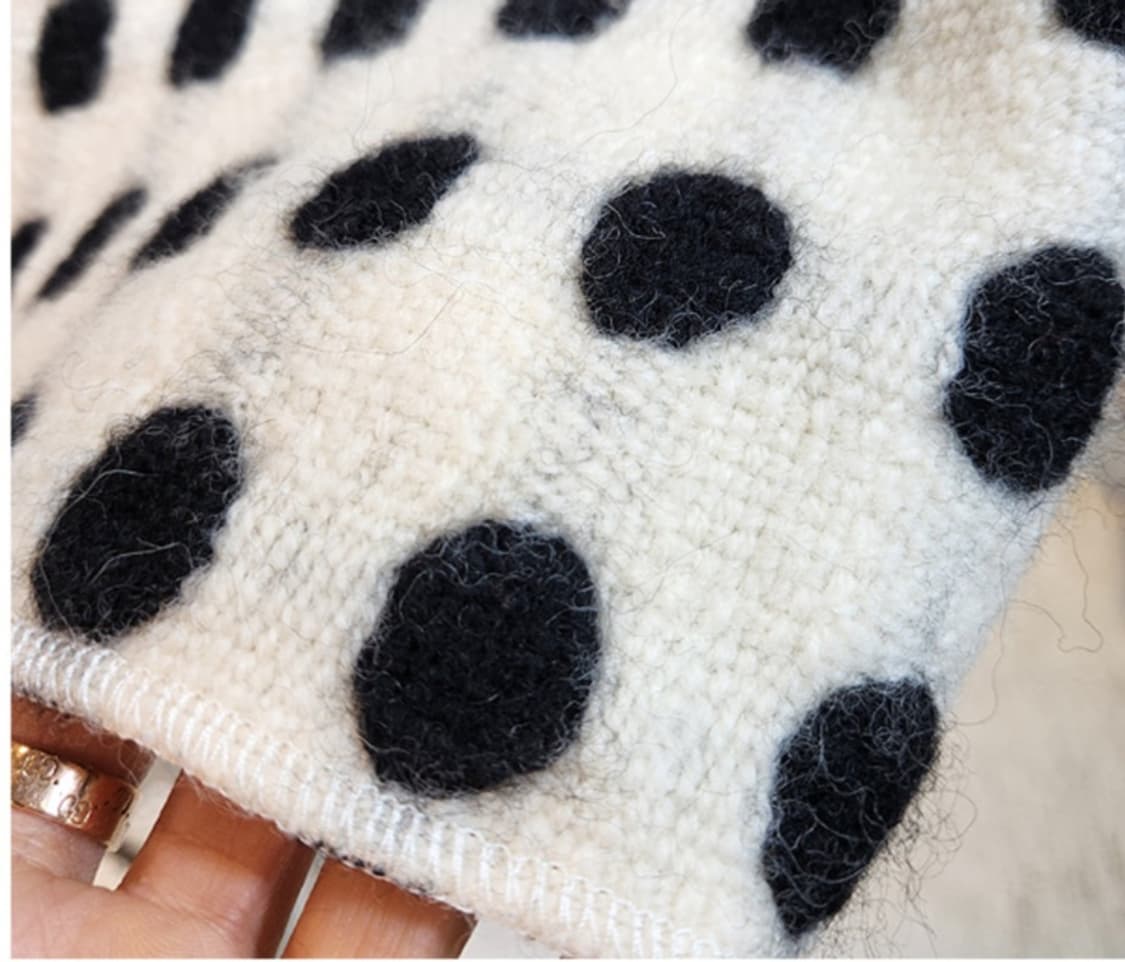 49AV junko shimada 도톰한 울 아이보리 도트 스커트 상품이미지5