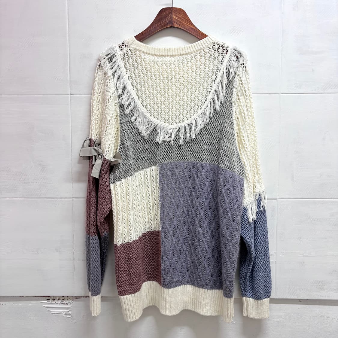 somari 패치워크 리본 태슬 니트 (Japan) 상품이미지6