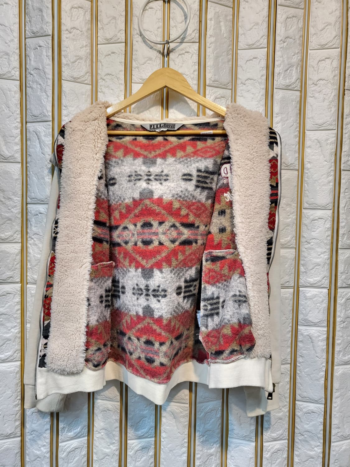 지프 니트 기모후드집업 털후드집업 상품이미지4