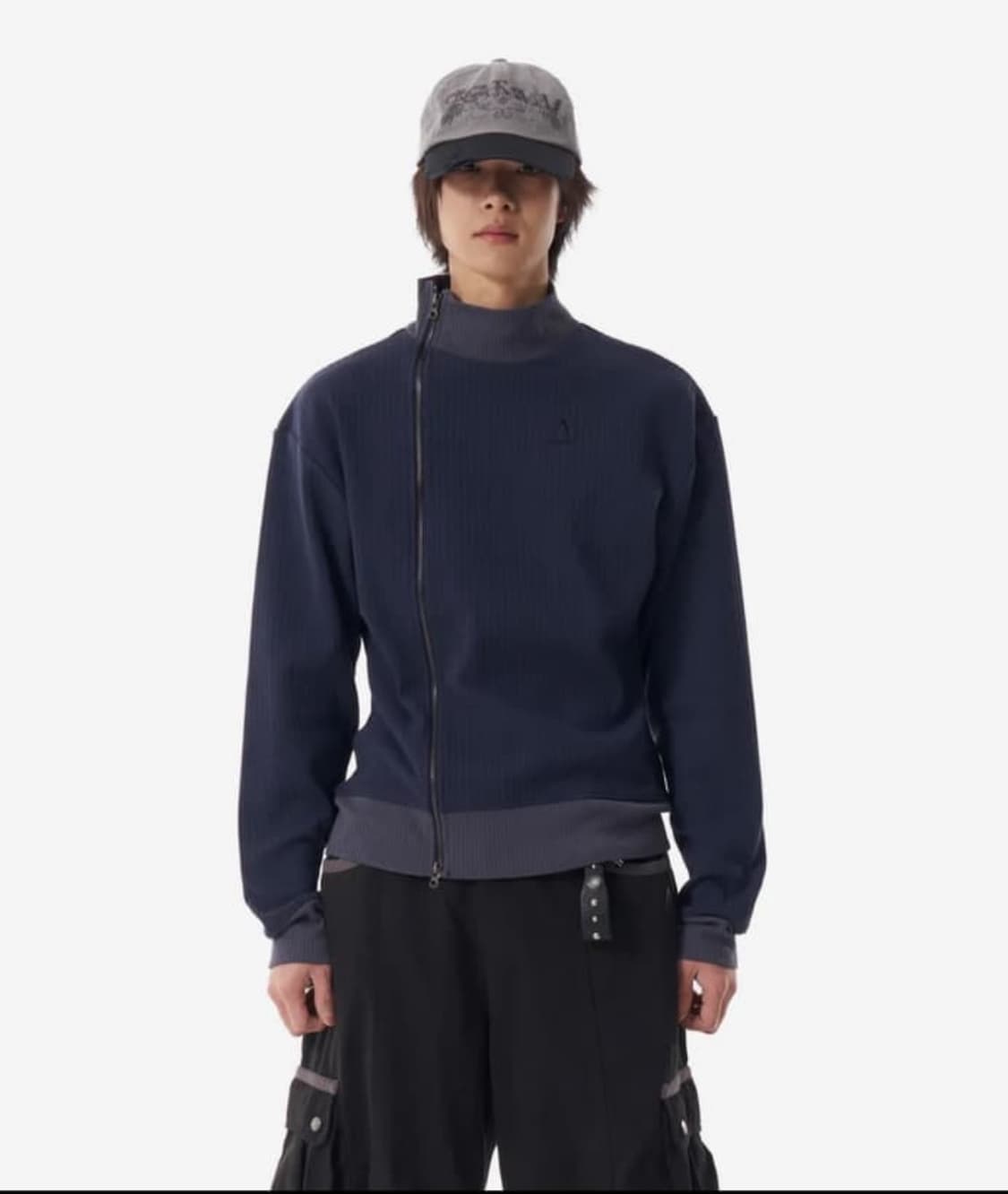 아캄 사이드넥 집업 2사이즈 네이비 상품이미지2